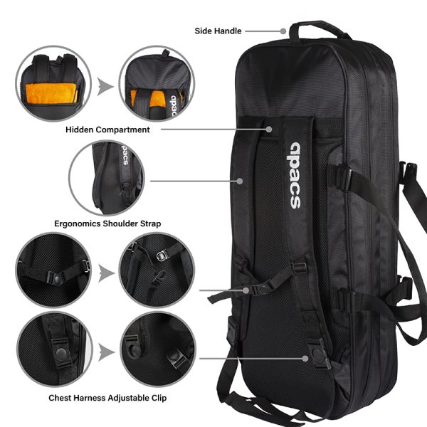 Apacs Badminton Kitbag BP-D3538 - BLACK - Image 8