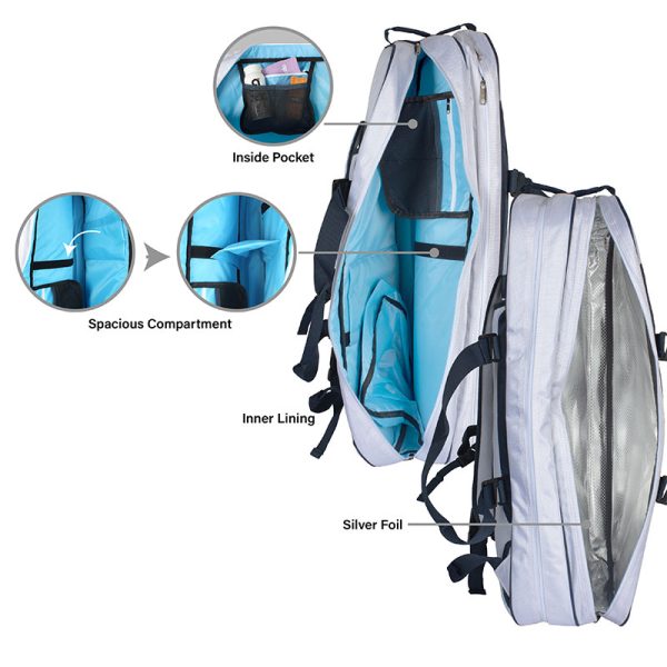 Apacs Badminton Kitbag BP-D3538 -  White - Image 7