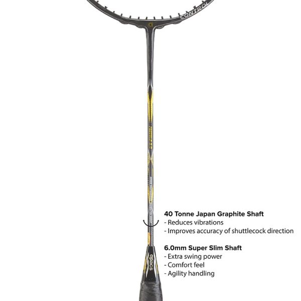 APACS Badminton FANTALA 6 CONTROL - BLACK GOLD GLOSSY - Image 5